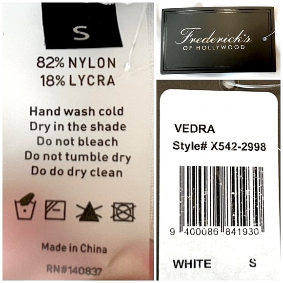 NWT Frederick’s of Hollywood White Vedra Bikini w/Built-In Bra & High Waist, S - Picture 8 of 10